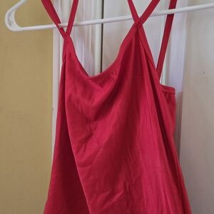 Vibrant Red Women's Halter Strappy Camisole Top Going Out